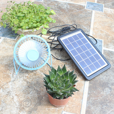 Solar Fan Outdoor USB Charging Panel Power Panel Succulent Pet Student Dormitory Small Electric Fan Portable Mini
