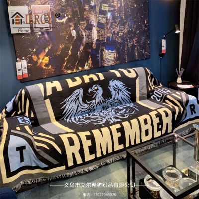 [Elxi] Sofa Cushion Cover Blanket Eagle Simple Fashion Double-Sided Sofa Towel Single Three-Seat Sofa Cover