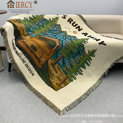 [Elxi] Sofa Towel Chenille Cross-Border Foreign Trade Camping Rugs Moisture-Proof Picnic Mat Jacquard Tapestry Sofa Cover