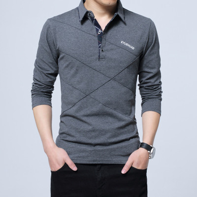 Men's Long-Sleeved T-shirt Spring and Autumn New Men's Korean Style Slim Fit Cotton Men's T-shirt with Long Sleeves Long-Sleeved Advertising Shirt