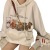 Retro American Bear Hooded Sweater for Women Autumn and Winter New Small Loose and Idle Hong Kong Style Oversize Top