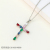 18K Color-Retaining Copper Inlaid Zircon Cross Pendant Handmade DIY Bracelet Necklace Ear Clip Pendant Hanging Ornament Accessories