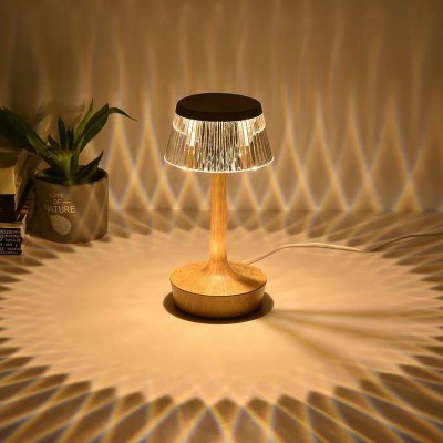 Creative Mushroom Crystal Diamond Table Lamp USB Touch Projection Ambience Light Bedroom Bedside Gift Led Small Night Lamp Sets