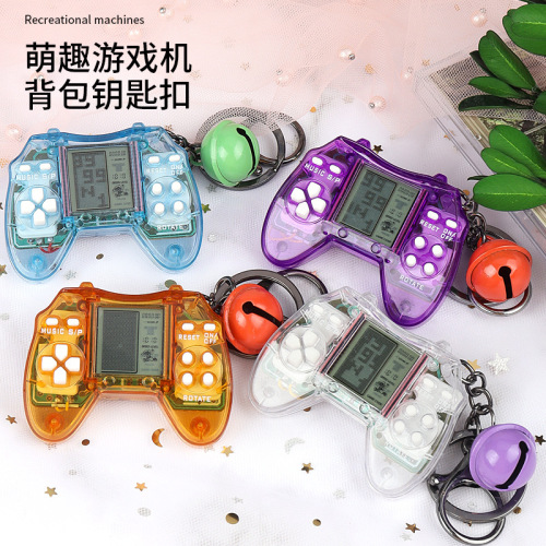 handle tetris game console keychain electronic puzzle game small toy handbag pendant gift wholesale