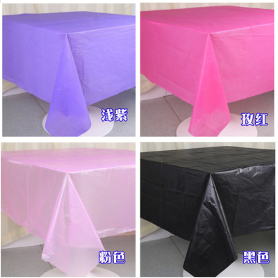 Disposable Tablecloth Party Tablecloth PE Plastic Cloth Birthday Dessert Bar Solid Color Tablecloth 137 * 183cm