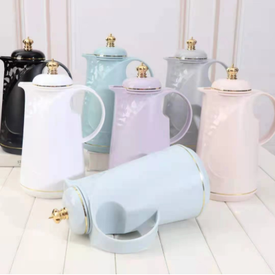 1L Vacuum flask.Pink Glass liner.plastic shell.24+ hours keep hot.Good quality.ITEM NO:53#