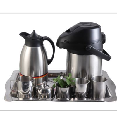 Stainless steel vacuum insulation pot.24h hot&cold.Can print customer logo.ITEM NO:9-piece tea set-2