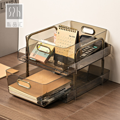 Desktop Cosmetics File Storage Rack Multi-Layer Storage Rack Kitchen Storage Rack with Pulley Trolley Storage Rack