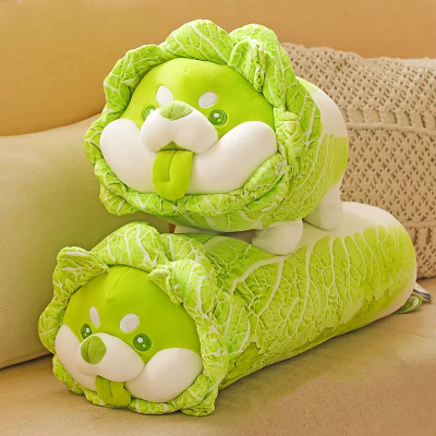 Cabbage Dog Doll Vegetable Elf For Girls Sleeping Pillow Doll Puppy Plush Doll Birthday Gift Toy