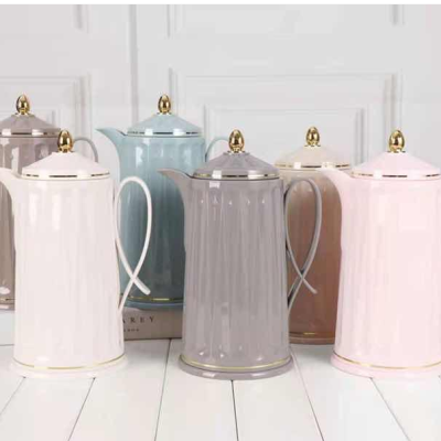 1L Vacuum flask.Pink Glass liner.plastic shell.24+ hours keep hot.Good quality.ITEM NO:55#