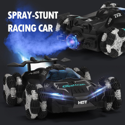 Exclusive for Cross-Border Drift Spray Racing Car High Speed Music Light 2.4G Remote Control Children Electric Rechargeable Toy Car