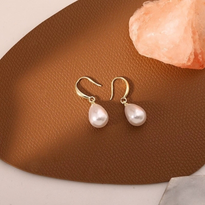 2022french Style New Niche Design High-Grade Earrings Korean Stylish Water Drop Pearl Earrings Fashionable Earrings