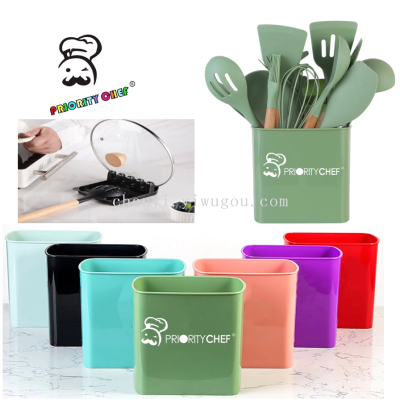 Silicone Cookware Non-Stick Pan Silicone Spatula 13-Piece Set Storage Square Bucket Color Box Silicon Suit Kitchen Tools