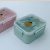 Cute Two-Compartment Plastic Lunch Box Student Office Worker with Rice Microwaveable Heater Band Chopsticks Spoon Fork