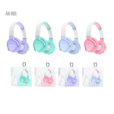 New Private Model Headset Ah-905 Simple Fresh Macaron Folding Bluetooth Stereo Headset