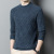 100 Pure Wool Sweater Men's round Neck Winter Thickened Solid Color Pullover Sweater Middle-Aged and Elderly Leisure Warm Thick Woolen Sweater