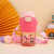 Cute Bear Cup Creative Childlike Student Man and Woman Cartoon Cup with Straw Strap Convenient Water Cup Plastic Cup