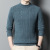 Men's Round Neck Sweater Thickened 100 Pure Wool Pullover Middle-Aged and Elderly Winter Warm Leisure Thick Woolen Sweater