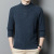 Pure Wool Sweater Men's Half Turtleneck Thickened Jumper Middle-Aged and Elderly Winter Leisure Collar Decorated with Buttons Dad Wear Sweater