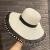 Hat Female Summer Sun-Proof Big Brim Face-Covering Sun Hat Travel Beach Elegant British Lace Pearl Straw Hat