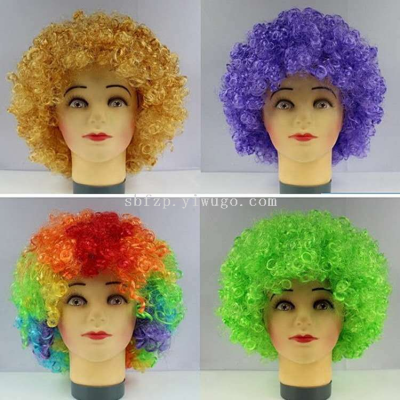 Afro Wig Masquerade Dress up Fans Hair Funny Clown Color Wig
