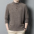 Pure Wool Sweater Men's Half Turtleneck Thickened Jumper Middle-Aged and Elderly Winter Leisure Collar Decorated with Buttons Dad Wear Sweater