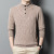 Pure Wool Sweater Men's Half Turtleneck Thickened Jumper Middle-Aged and Elderly Winter Leisure Collar Decorated with Buttons Dad Wear Sweater