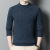 Men's Round Neck Sweater Thickened 100 Pure Wool Pullover Middle-Aged and Elderly Winter Warm Leisure Thick Woolen Sweater