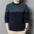 Men's Round Neck Sweater 100 Pure Wool Winter Thickened Jumper Middle-Aged and Elderly Super Thick Thick Woolen Sweater