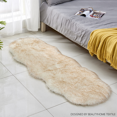 European-Style Plush Foot Cushion Sofa Cushion Living Room Bedroom Bedside Carpet Irregular Wool-like Mat Bay Window rug