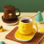 Small Yellow Duck Warm Cup 55 Degrees Thermal Cup Heating Mat Ceramic Mug Temperature Keeping Pad Holiday Hand Gift Set