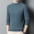 Men's Round Neck Sweater Thickened 100 Pure Wool Pullover Middle-Aged and Elderly Winter Warm Leisure Thick Woolen Sweater