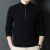 100 Pure Wool Sweater Men's Half-Height Zip Collar Pullover Middle-Aged and Elderly Autumn and Winter Thickened Dad Wear Thick Woolen Sweater