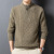 Men's Woolen Sweater Half-Height Zip Collar Thickened Winter Warm Dad's Sweater Middle-Aged and Elderly Leisure Pullover Sweater