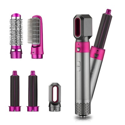 Popular Five-in-One Hot Air Comb Multi-Functional Wet and Dry Dual-Use Blowing Combs Automatic Roll Straight Style Shaper Hair Curler Wholesale