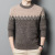 Men's Round Neck Sweater 100 Pure Wool Winter Thickened Jumper Middle-Aged and Elderly Super Thick Thick Woolen Sweater