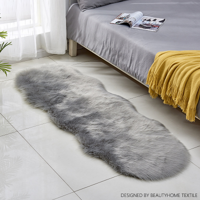 Solid Color Long Wool-like Wool Sofa and Carpet Bay Window Living Room Glider Bedside Bedroom Fish-Shaped Mat Floor rug