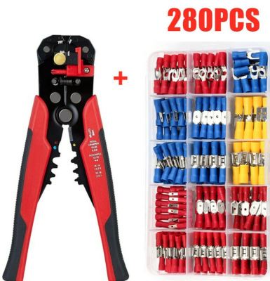 Cross-Border E-Commerce Supply 280pcs Cold Compression Wiring Terminal Boxed + Wire Stripper Set Connector Amazon