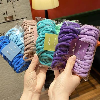 50-Piece Girl Gradient Hair Rope Seamless Hairband Children's Colorful High Elastic Towel Ring Candy-Colored Hair Rope