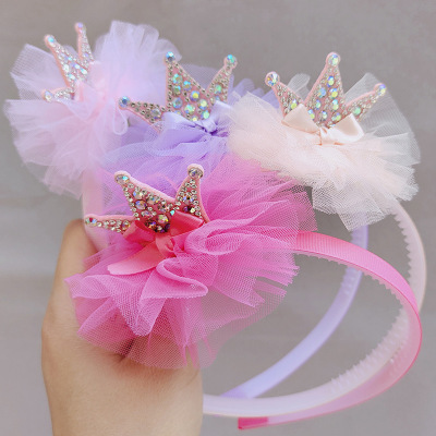 Children's Lace Flower Crown Headband Super Cute Baby Headband Little Girl Non-Slip Hairpin Hair Accessories Headdress