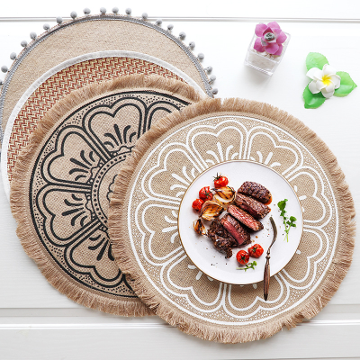 Woven Coaster Ins Style Nordic Placemat Cotton Linen Table Insulation Mat Shooting Props Home Jute Decorative Mat