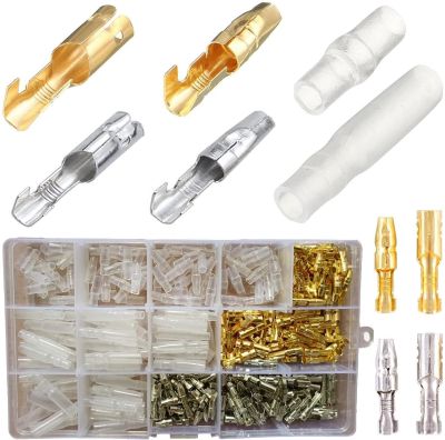 Exclusive for Cross-Border 400pcs Boxed Male and Female Bullet Sheath Gold Silver Wiring Male and Female Male/Female Lug
