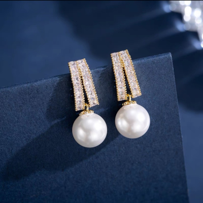 Pearl Earrings Zircon Earrings 2022 New Trendy Niche Design High Sense Factory Direct Sales Wholesale
