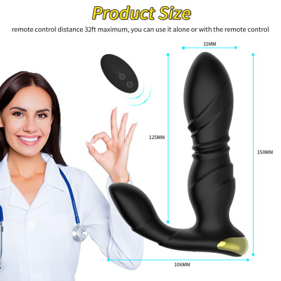 New Retractable Prostate Massager Wireless Remote Control Back Butt Plug Vibrators Adult Products Wholesale Delivery