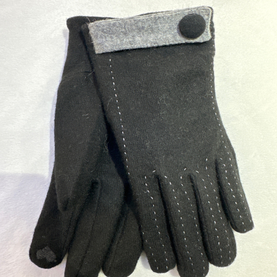 A Pair of Cashmere Threading Lining Thickened Touch Screen Gloves