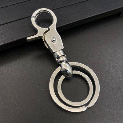 Boya 6038 Keychain Alloy Key Ring Simple Double Ring Middle Buckle Cross-Border Southeast Asia Middle East Africa Tiger Buckle