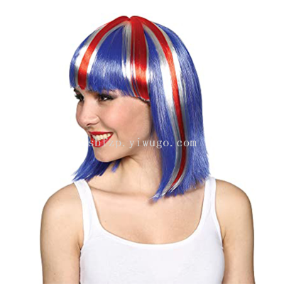 World Football Cup Fans Headband Wig Disco Fancy Dress Party Wig