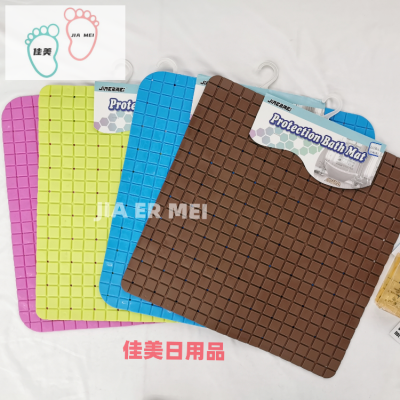 Square Plaid Bathroom Mat Square Non-Slip Mat Macaron Color Foot Mat Bathroom Shower Mat Hotel Bath Mat