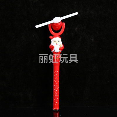 Cross-Border Santa Claus Music Windmill Christmas Gift Colorful Rotating Glow Stick Children's Luminous Toys