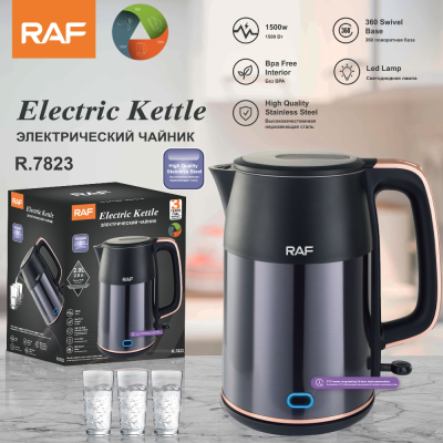 RAF European Standard High-Power Stainless Steel Anti-Dry Burning Electric Kettle Fast Boiling Water Extra Long Insulation Kettle R.7823